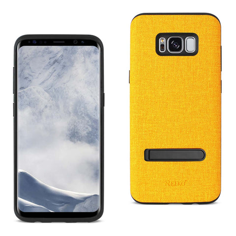 Reiko Samsung Galaxy S8/ SM Denim Texture TPU Protector Cover in Yellow | MaxStrata