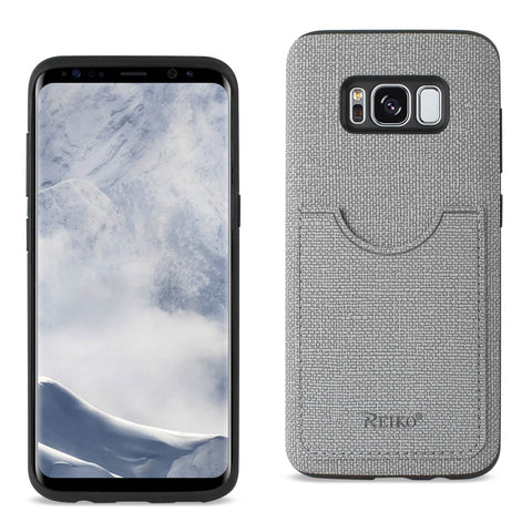 Reiko Samsung Galaxy S8/ SM Anti-Slip Texture Protective Cover with Card Slot in Gray | MaxStrata