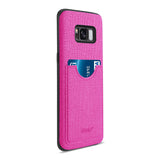 Reiko Samsung Galaxy S8/ SM Anti-Slip Texture Protector Cover with Card Slot in Hot Pink | MaxStrata