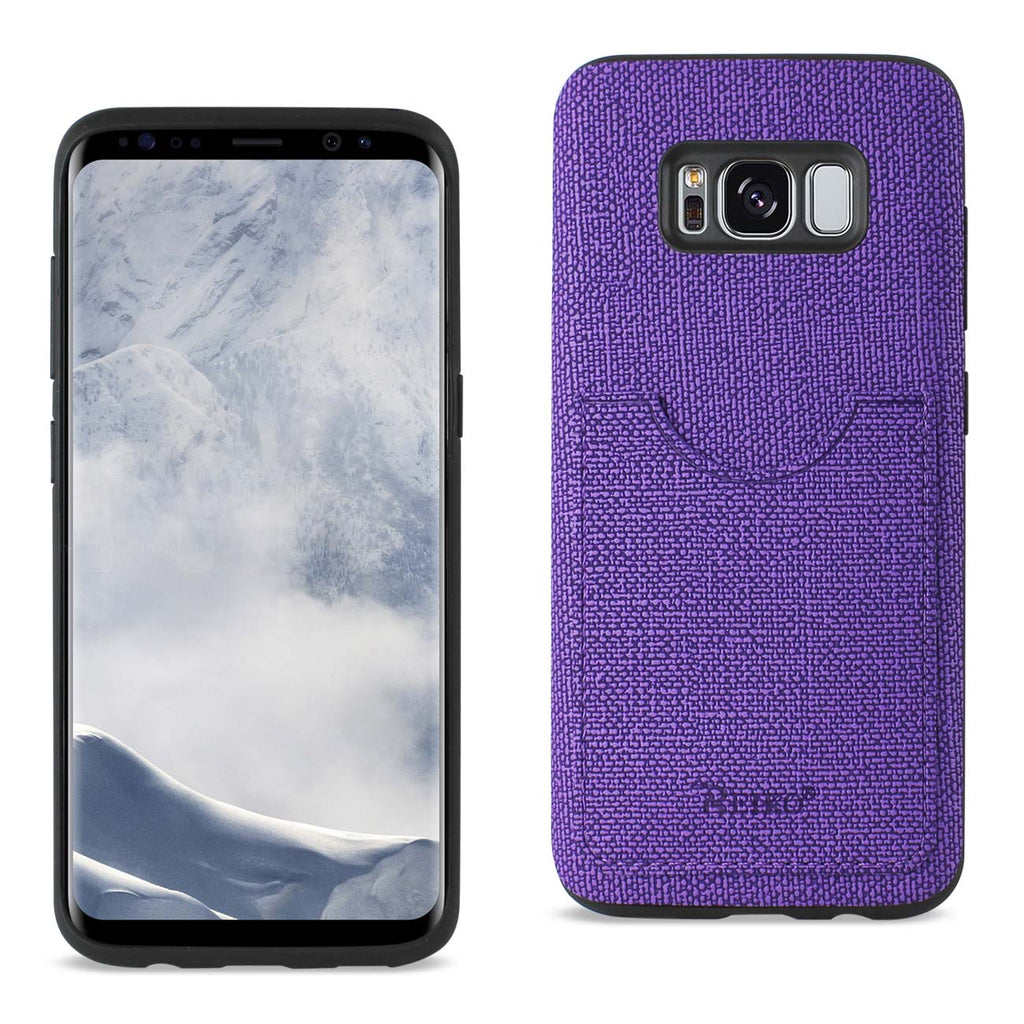 Reiko Samsung Galaxy S8/ SM Anti-Slip Texture Protector Cover with Card Slot in Purple | MaxStrata