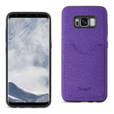 Reiko Samsung Galaxy S8/ SM Anti-Slip Texture Protector Cover with Card Slot in Purple | MaxStrata