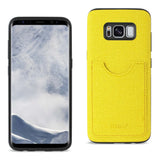 Reiko Samsung Galaxy S8/ SM Anti-Slip Texture Protector Cover with Card Slot in Yellow | MaxStrata