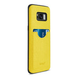 Reiko Samsung Galaxy S8/ SM Anti-Slip Texture Protector Cover with Card Slot in Yellow | MaxStrata