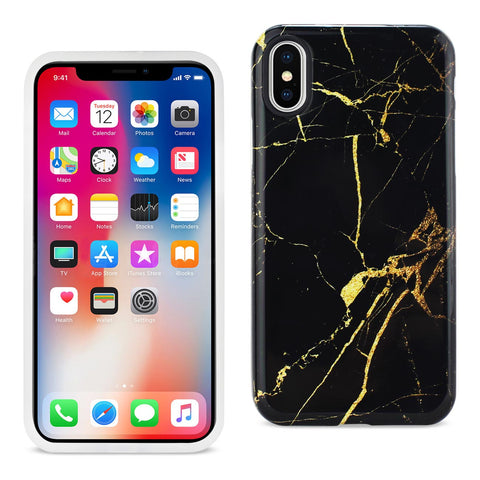 Reiko iPhone X/iPhone XS Streak Marble iPhone Cover in Black | MaxStrata