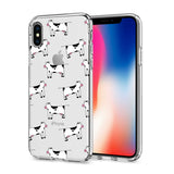 Reiko Apple iPhone X/iPhone XS Design Air Cushion Case with Cow Design in Clear | MaxStrata
