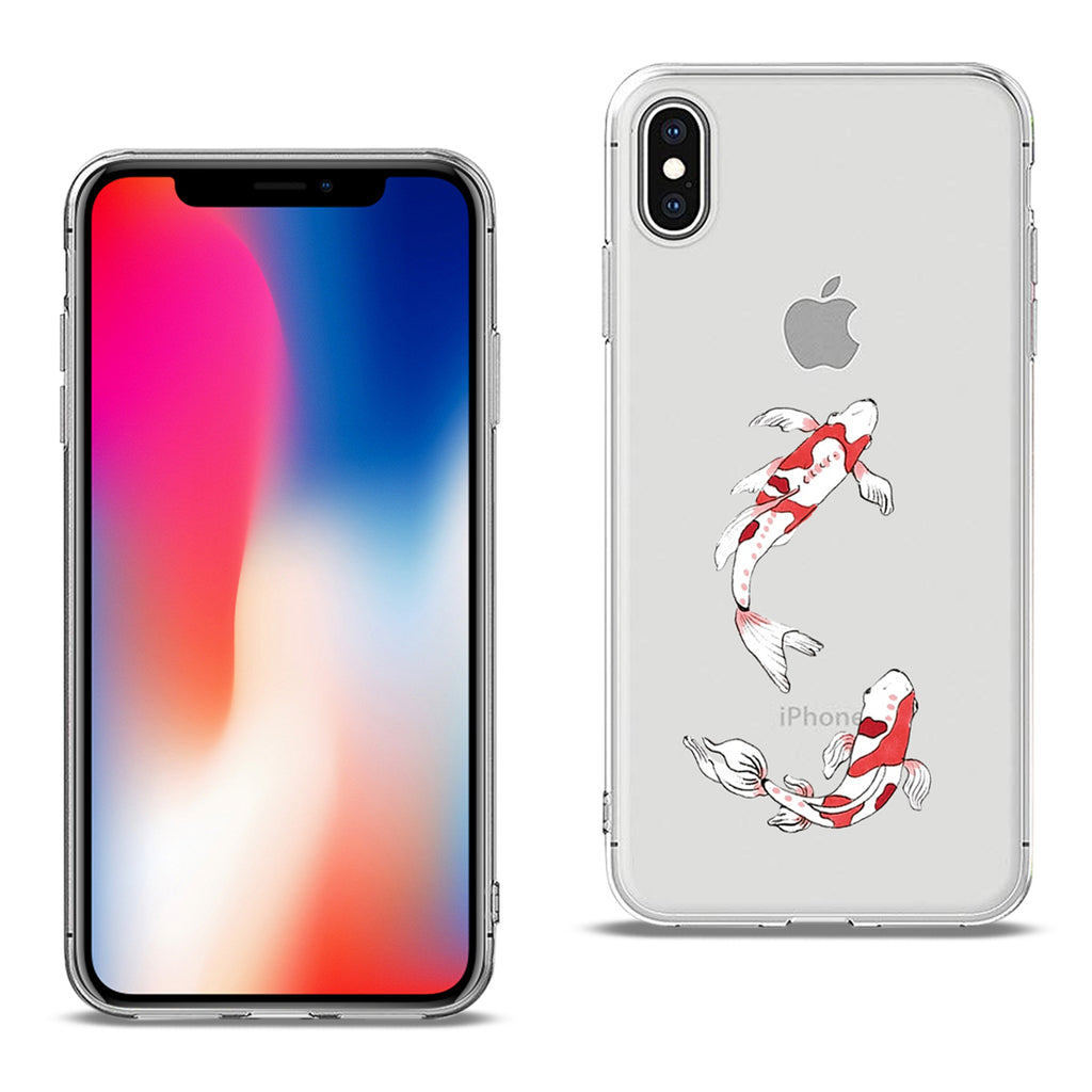 Reiko Apple iPhone X/iPhone XS Design Air Cushion Case with Fish Design in Clear