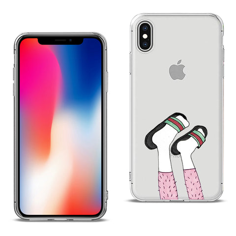 Reiko Apple iPhone X/iPhone XS Design Air Cushion Case with Feetdesign in Clear | MaxStrata