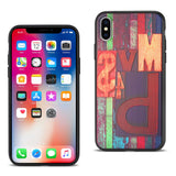 Reiko iPhone X/iPhone XS Embossed Wood Pattern Design TPU Case with Multi-Letter | MaxStrata