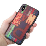 Reiko iPhone X/iPhone XS Embossed Wood Pattern Design TPU Case with Multi-Letter | MaxStrata