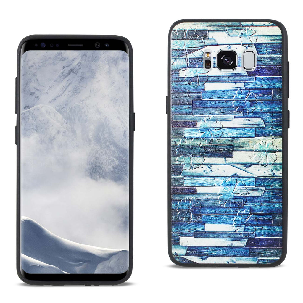 Reiko Samsung Galaxy S8 Embossed Wood Pattern Design TPU Case with Flowers | MaxStrata