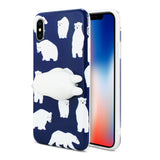 Reiko iPhone X/iPhone XS TPU Design Case with 3D Soft Silicone Poke Squishy Polar Bear in Blue | MaxStrata