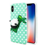 Reiko iPhone X/iPhone XS TPU Design Case with 3D Soft Silicone Poke Squishy Panda in Green | MaxStrata