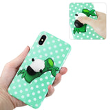Reiko iPhone X/iPhone XS TPU Design Case with 3D Soft Silicone Poke Squishy Panda in Green | MaxStrata