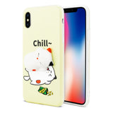 Reiko iPhone X/iPhone XS TPU Design Case with 3D Soft Silicone Poke Squishy Sleeping Cat | MaxStrata