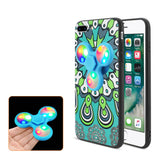 Reiko Design The Inspiration of Peacock iPhone 8 Plus/ 7 Plus Case with LED Fidget Spinner Clip On in Turquoise | MaxStrata