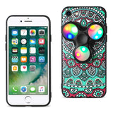 Reiko iPhone 7/8/SE2 Case Design The Inspiration of Peacock with LED Fidget Spinner Clip On in Teal | MaxStrata