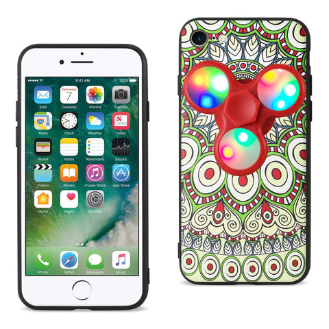 Reiko iPhone 7/8/SE2 Case Design The Inspiration of Peacock Case with LED Fidget Spinner Clip On in Beige | MaxStrata