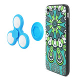 Reiko iPhone 7/8/SE2 Case Design The Inspiration of Peacock with LED Fidget Spinner Clip On in Turquoise | MaxStrata
