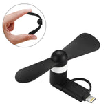 Reiko Mini Fan 2-in-1 for iPhone/ iPad & Android in Black | MaxStrata