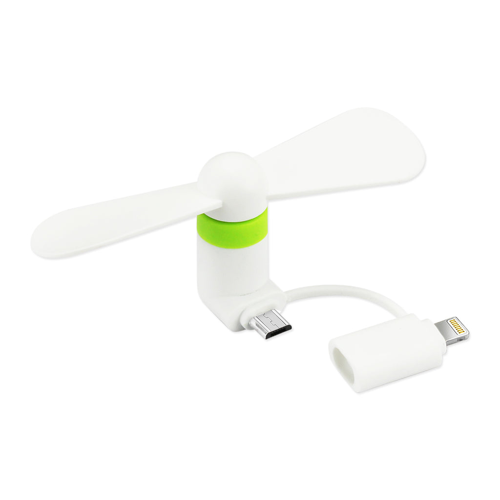 Reiko Mini Fan 2-in-1 for iPhone/ iPad & Android in White | MaxStrata