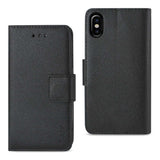 Reiko iPhone X/iPhone XS 3-in-1 Wallet Case in Black | MaxStrata