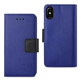 Reiko iPhone X/iPhone XS 3-in-1 Wallet Case in Navy | MaxStrata