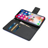 Reiko iPhone X/iPhone XS 3-in-1 Wallet Case in Navy | MaxStrata
