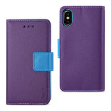 Reiko iPhone X/iPhone XS 3-in-1 Wallet Case in Purple | MaxStrata
