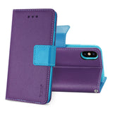 Reiko iPhone X/iPhone XS 3-in-1 Wallet Case in Purple | MaxStrata