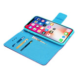Reiko iPhone X/iPhone XS 3-in-1 Wallet Case in Purple | MaxStrata