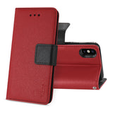 Reiko iPhone X/iPhone XS 3-in-1 Wallet Case in Red | MaxStrata