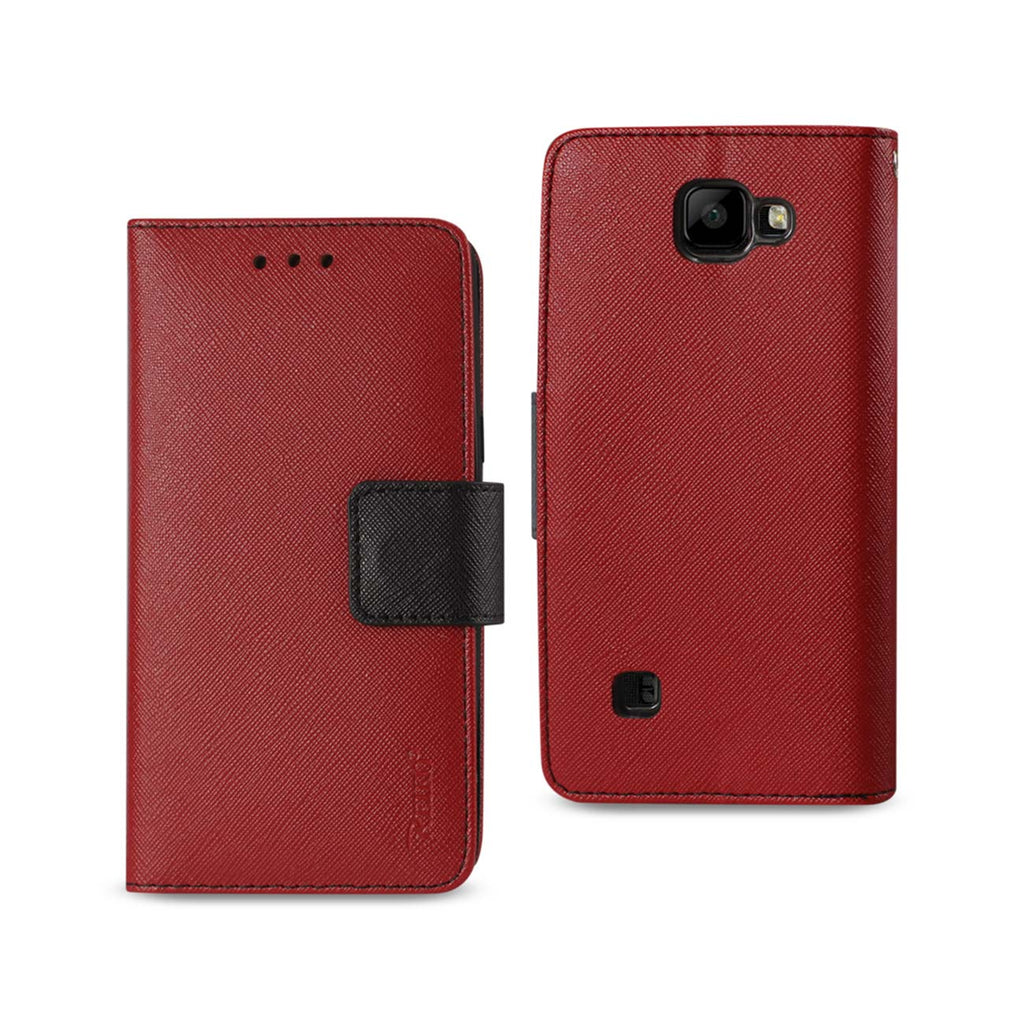 Reiko LG K3 3-in-1 Wallet Case in Red | MaxStrata