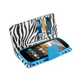 Reiko LG K3 Wallet Case with Inner Zebra Print in Blue | MaxStrata