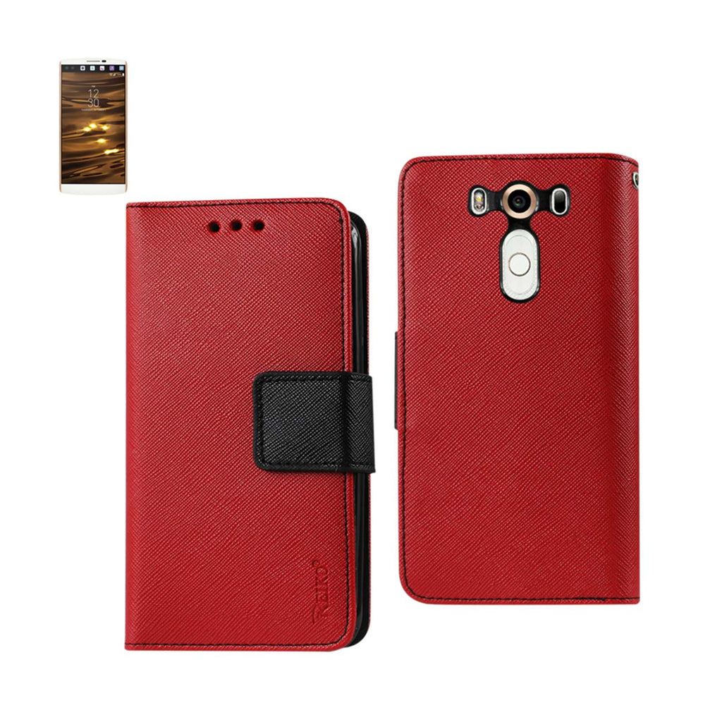 Reiko LG V10 3-in-1 Wallet Case in Red | MaxStrata