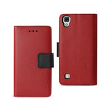 Reiko LG X Style (Tribute HD) 3-in-1 Wallet Case in Red | MaxStrata