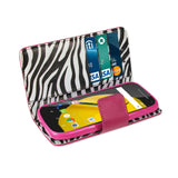 Reiko Motorola Moto E (2015) 3-in-1 Interior Zebra Pattern Wallet Case in Hot Pink | MaxStrata