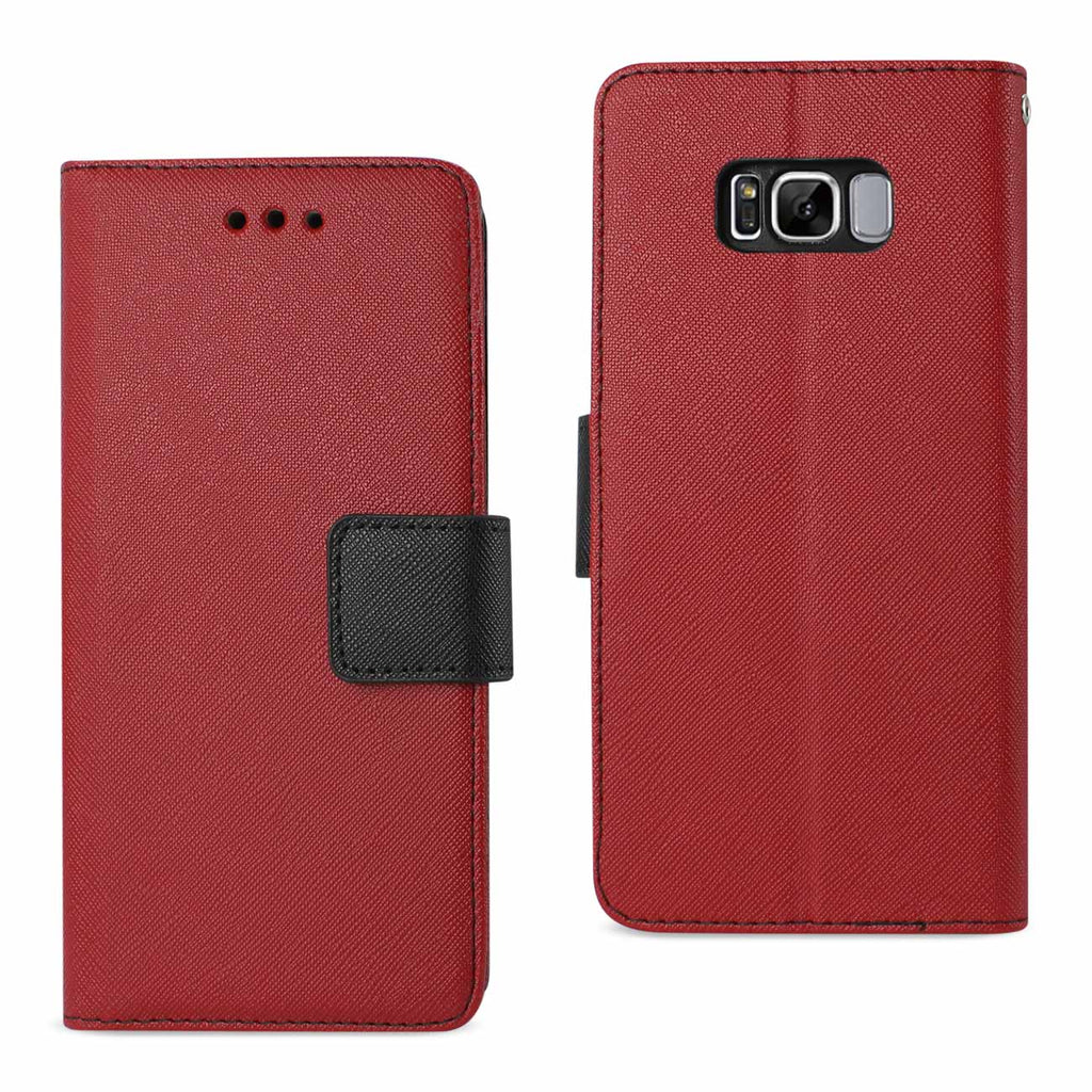 Reiko Samsung Galaxy S8 Edge /S8+ /S8+/ S8 Plus 3-in-1 Wallet Case in Red | MaxStrata