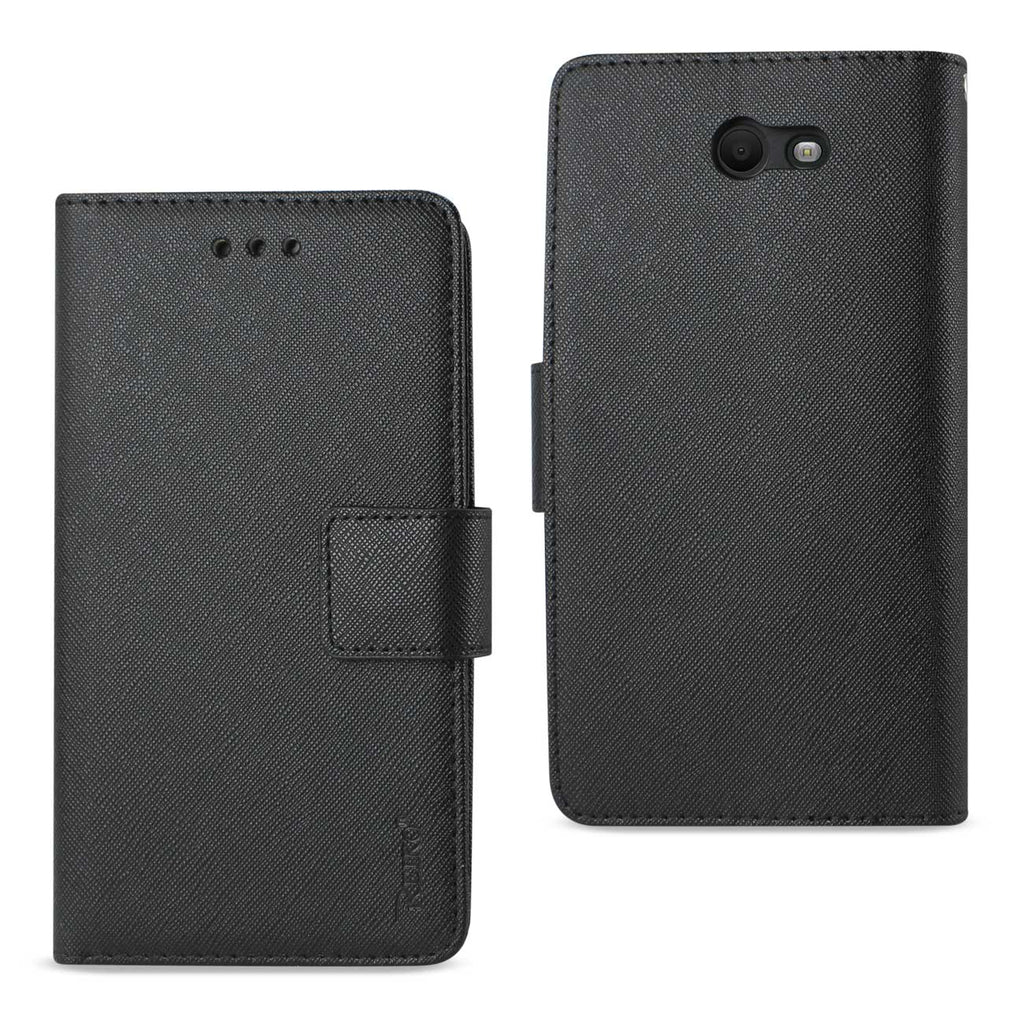 Reiko Samsung Galaxy J7 V (2017) 3-in-1 Wallet Case in Black | MaxStrata