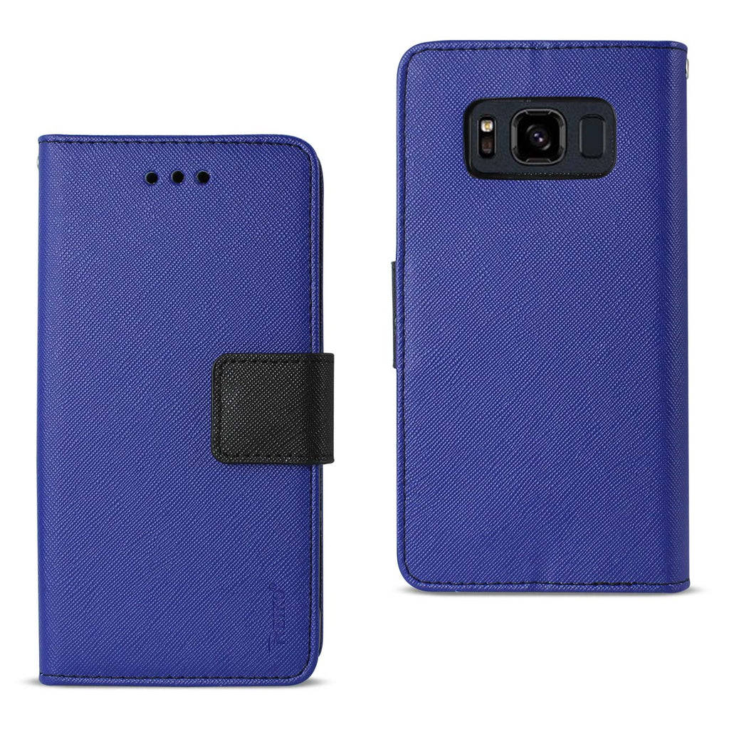 Reiko Samsung Galaxy S8 Active 3-in-1 Wallet Case in Navy | MaxStrata