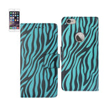 Reiko iPhone 6 Plus 3-in-1 Animal Zebra Print Wallet Case in Blue | MaxStrata