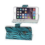 Reiko iPhone 6 Plus 3-in-1 Animal Zebra Print Wallet Case in Blue | MaxStrata