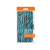 Reiko iPhone 6 Plus 3-in-1 Animal Zebra Print Wallet Case in Blue | MaxStrata