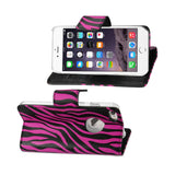 Reiko iPhone 6 Plus 3-in-1 Animal Zebra Print Wallet Case in Hot Pink | MaxStrata