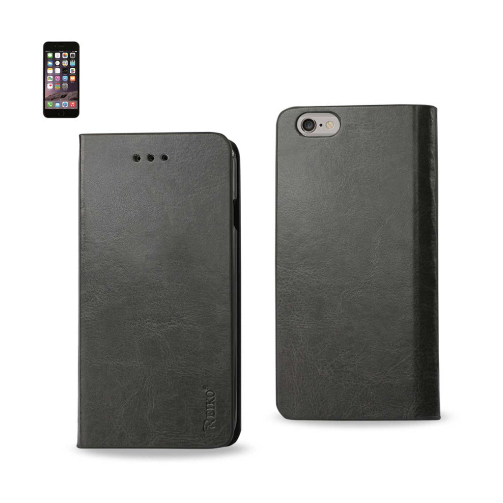 Reiko iPhone 6 Plus Flip Folio Case with Card Holder in Gray | MaxStrata