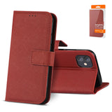 Reiko Slim Stand Case with Card Holder Slots Apple iPhone 12 Mini in Red