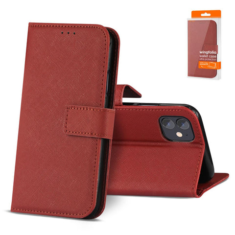 Reiko Slim Stand Case with Card Holder Slots Apple iPhone 12 Mini in Red | MaxStrata