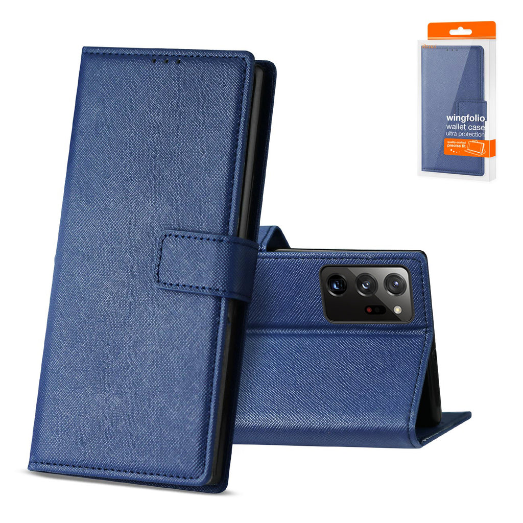 Reiko Slim Stand Case with Card Holder Slots Samsung Galaxy Note 20 Ultra in Blue | MaxStrata