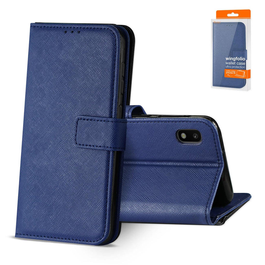Reiko Samsung Galaxy A10 3-in-1 Wallet Case in Blue | MaxStrata