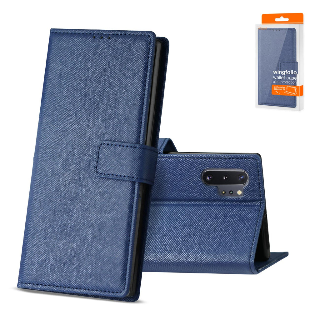 Reiko Samsung Galaxy Note 10 Plus 3-in-1 Wallet Case in Blue | MaxStrata