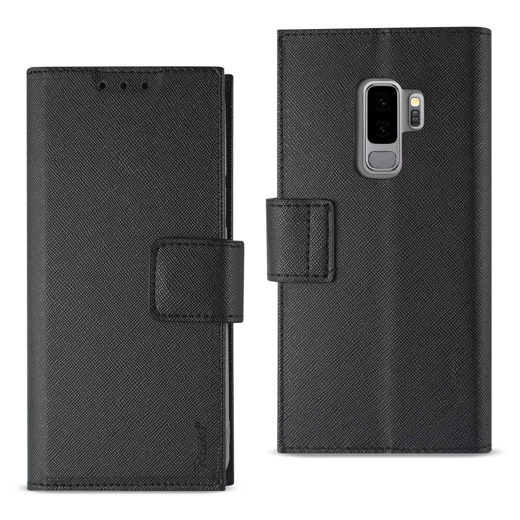 Reiko Samsung Galaxy S9 Plus 3-in-1 Wallet Case in Black | MaxStrata
